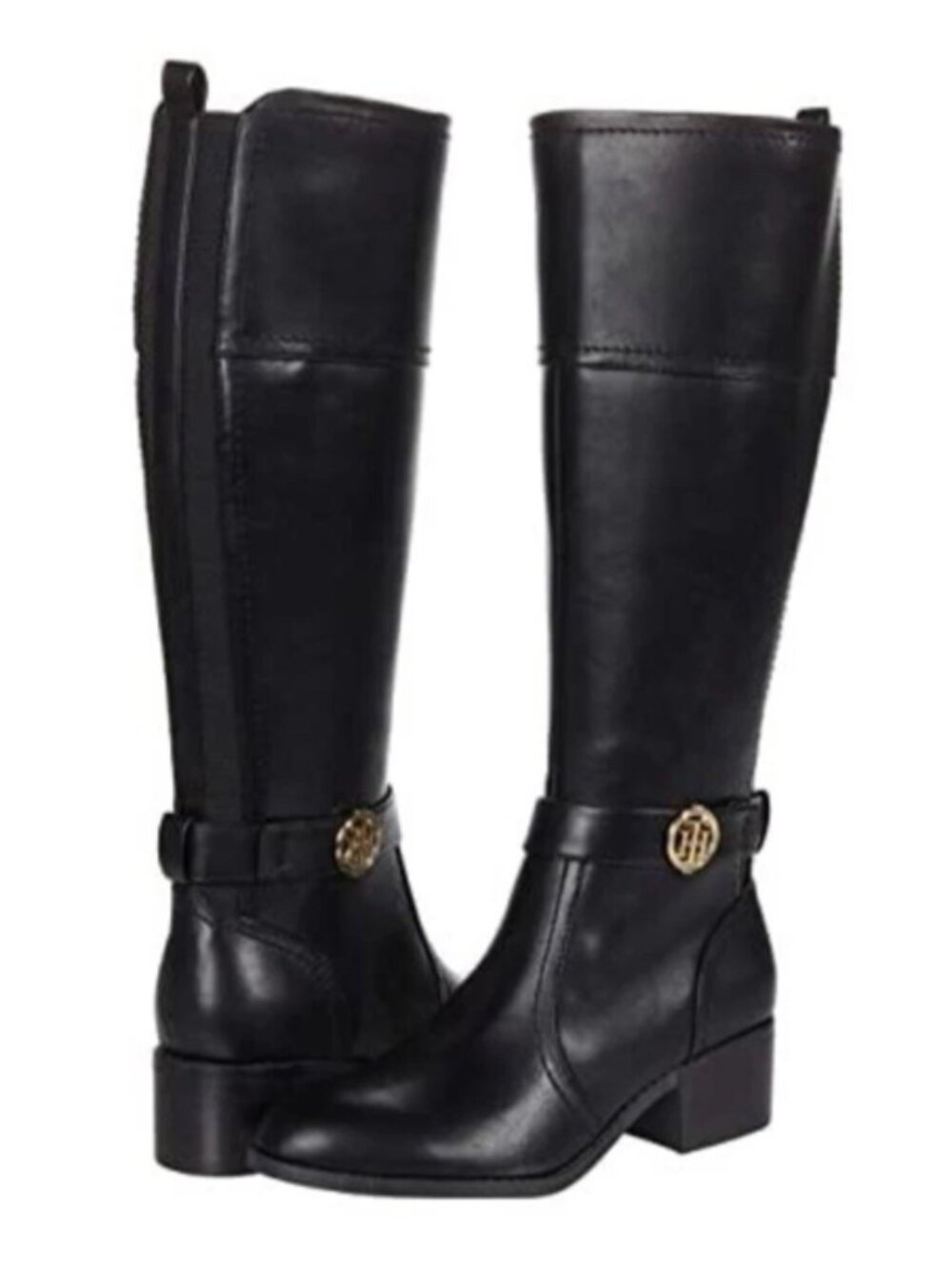 Tommy Hilfiger | Women's DRYFT2 Tall Boot‎ Black w/ Gold Emblem Sz 10